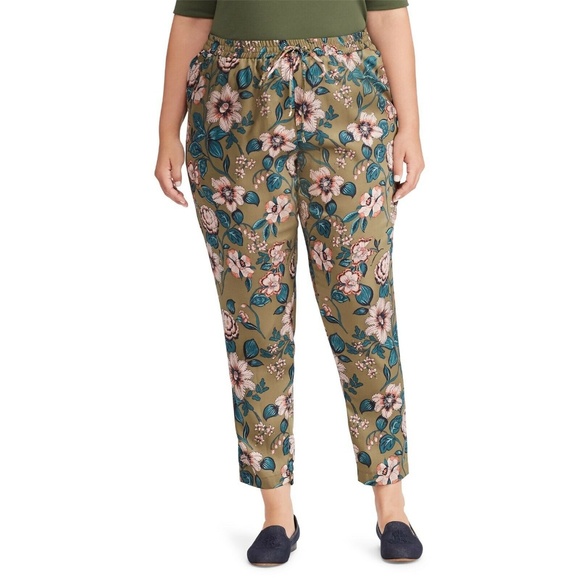 LAUREN WOMAN Ralph Lauren Floral-Print Twill Pants - Picture 3 of 5